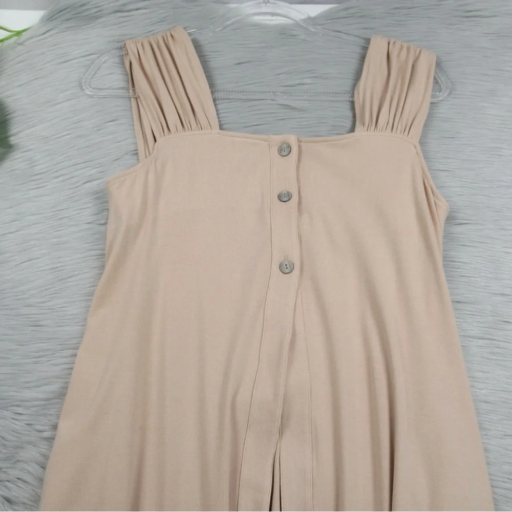 NAP Loungewear Button Open Front Slit Lagenlook Maxi Dress Womens Size Small